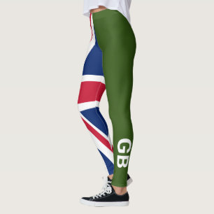Grönt för brittisk Tävla Leggings