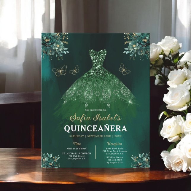 Grönt för budgetBlommigt Bilingual Spain Quinceane (Skapare uppladdad)