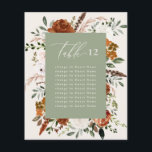 Grönt för budgetsaldo, svart blommigt bord-sittpla<br><div class="desc">Budgeterad botanisk blommigt rost,  terakotta,  svart,  naturlig och sage grönt rustic,  elegant bord sittplan bröllopsdag dekoration. I text med trendskript ingår en del av en matchande bröllop-svit.</div>