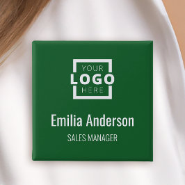 Grönt för Business Logotyp Employee Namn Badge Knapp