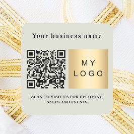 Grönt för Business namn-, logotyp qr-kod Fyrkantigt Klistermärke