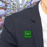 Grönt för Business Namn och Logotyp - fyrkant Knapp<br><div class="desc">Knappen Fyrkant som du kan anpassa för att lägga namn och logotyp på företaget. Du kan använda den här kommandoknappen som ett enhetligt tillbehör till personalen. Du kan också använda den som förpackningstillbehör. Du kan också inkludera den i material som du använder i marknadsföring för att annonsera din verksamhet eller...</div>