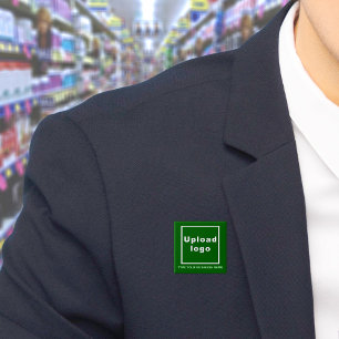 Grönt för Business Namn och Logotyp - fyrkant Knapp