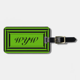 GRÖNT FÖR CHIC LUGGAGE/GIFT TAG_GEOMETRIC _2 74 BAGAGEBRICKA