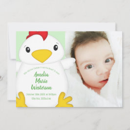 Grönt för Chicken Baby Shower Inbjudningar