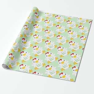 Grönt för Chicken Baby Shower Presentpapper