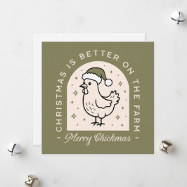 Grönt för chipsemesterfirare vid jul julkort