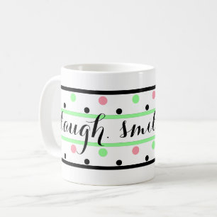 Grönt för citattecken Rosa Polka dots Kaffemugg