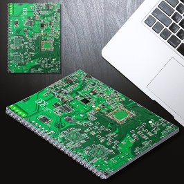 Grönt för Computer Geek Circuit Board Anteckningsbok