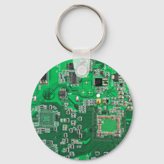 Grönt för Computer Geek Circuit Board Nyckelring