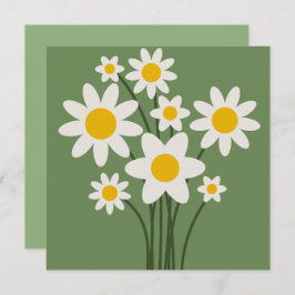 GRÖNT för daisy - inbjudningskort för Blommigt i M