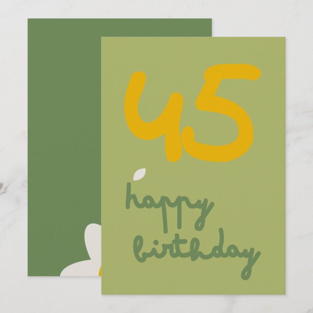 GRÖNT för daisy - Inbjudningskort för Blommigt på  (Fram/baksida)