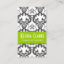 Grönt för damast för visitkort för Makeupkonstnär