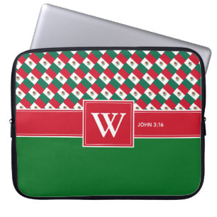 GRÖNT för den bärbara datorn MEXICO Monogram Chris Laptop Fodral