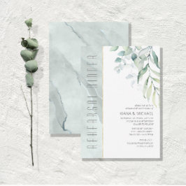 Grönt för Dreamy Greenery Rehearsal Dinner/Blue ID Inbjudningar