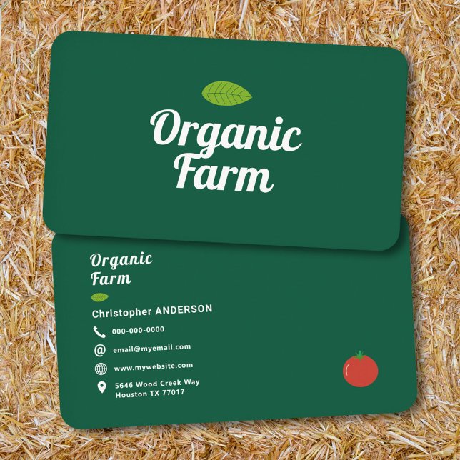 Grönt för ekologisk odling visitkort (Organic Farm Green Business Card)
