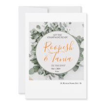 Grönt för elegant och inbjudningskort för vita brö