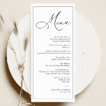 Grönt för elegant Skriptsökning Enkel Bröllop-midd Meny<br><div class="desc">Det här anpassade Menu-kortet är designat för att koordinera med vår Romantiska skriptsamling bröllop,  och innehåller en rotografitext i ett svepande skript parad med ett classy serif-teckensnitt i svart,  med en grönt i frostiskt läge tillbaka och ett anpassade monogram. Matchande objekt är tillgängliga.</div>
