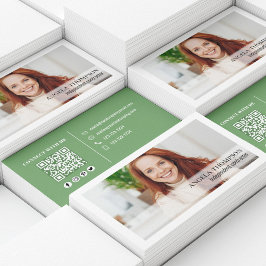 Grönt för enkel fotoProfessionell QR-kod Visitkort