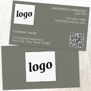 Grönt för enkel Logotyp och QR-kodsökning Visitkort
