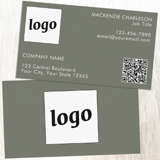 Grönt för enkel Logotyp och QR-kodsökning Visitkort