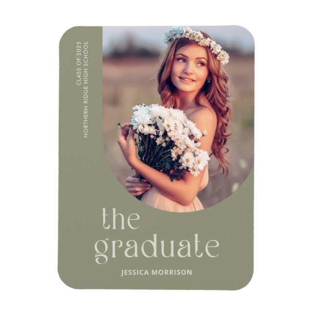 Grönt för enkel typsökning - meddelande om fotogra magnet (Vertikal)