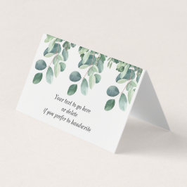 Grönt för eucalyptus löv bord placering kort