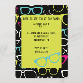 Grönt för exponeringsglasanblicklimefrukt & svart inbjudningar