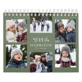 Grönt för familjeräkning av fotosamlingskalender ( kalender