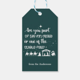 Grönt för fantastisk kristen jultomhet presentetikett