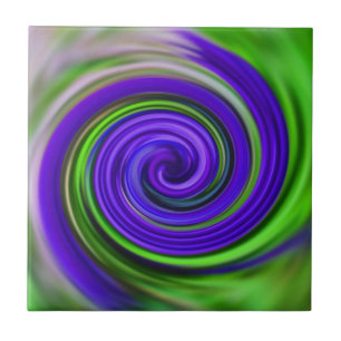 Grönt för färgad Lila Skärmar Abstrakt Art Tile Kakelplatta