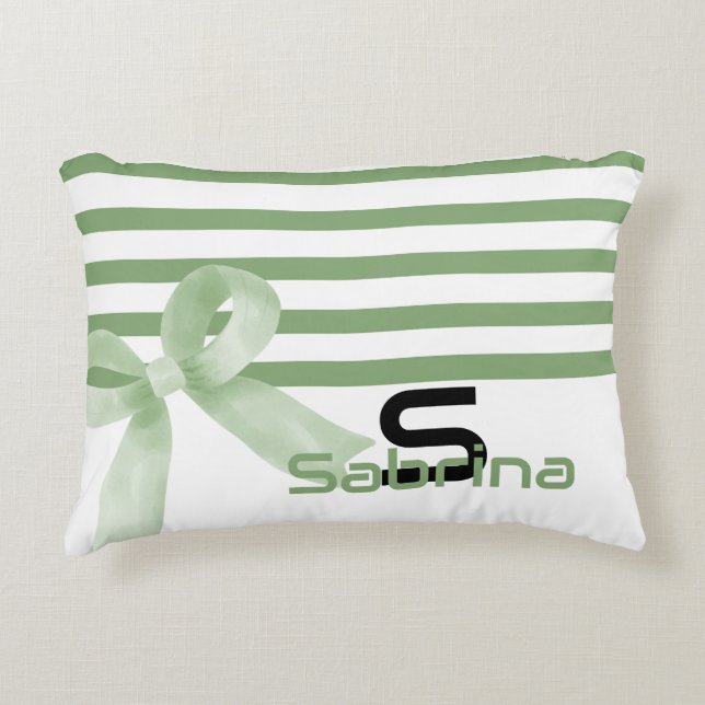 Grönt för färgruta Rand-dekorfärg Prydnadskudde (Framsidan)