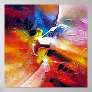 Grönt för färgstark Abstrakt Art Painting Red Gult Poster
