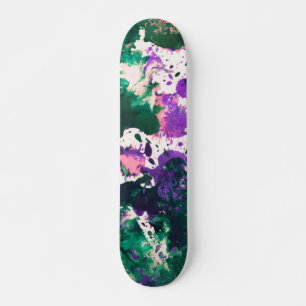 Grönt för färgstark Abstrakt och Lila Färgplatterf Mini Skateboard Bräda 18,5 Cm