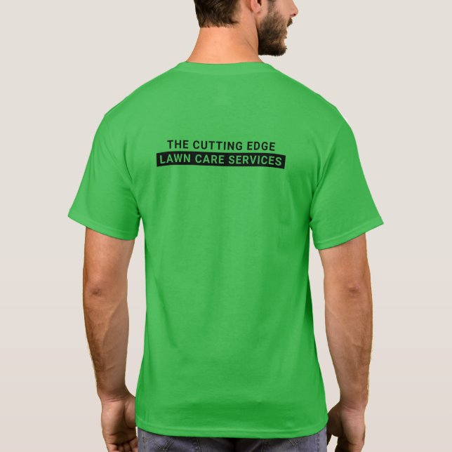 Grönt för fetstil för gräsmatta-tjänster t shirt (Baksida)