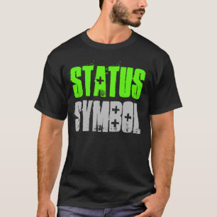 Grönt för Fitness-workout OCH GRÅTT STATUS SYMBOL- T-shirt