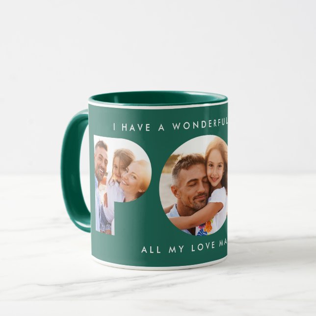 Grönt för flerfotomodern typografi av elegant mugg (Framsida vänster)