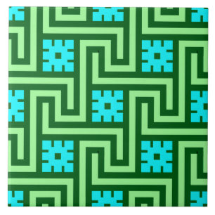 Grönt för för för Deco greknyckel, turkos och Jade Kakelplatta