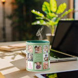 grönt för fotokollage i mor mugg<br><div class="desc">En gåva till din mor och fira hennes liv med 14 foton. Vit text: Bästa Mamma någonsin. Anpassa och använda dina egna foton av henne,  barn,  make,  husdjur,  vänner. Bakgrund till grönten Sage. Perfekt som Mors dag-gåva,  födelsedagar och jul.</div>