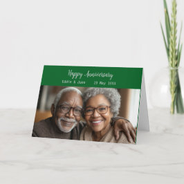 Grönt för fotomappat jubileumskort i årsdag inbjudan
