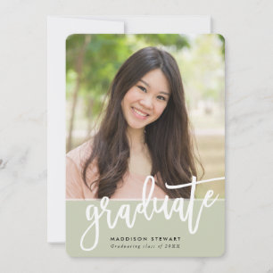 GRÖNT för fotovit calligraphy sage med chic GRAD P Inbjudningar