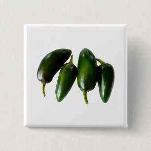 Grönt för fyra Jalapenopeppar fotograferar Knapp
