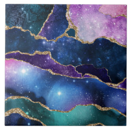 Grönt för geoder och galaxblått lila rosa kakelplatta