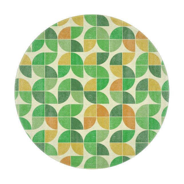 Grönt för geometrisk blommigt i Retro Mid-århundra (Framsidan)