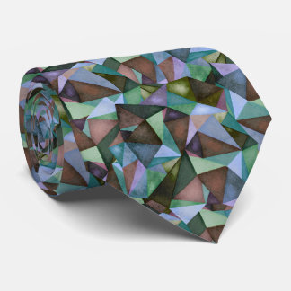 Grönt för geometrisk triangel med Vintage, mönster Slips