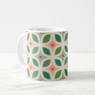 Grönt för geometriska medelårhundrade plattor kaffemugg