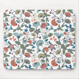 Grönt för Glatt blåfärgad blommigt med Orange Musmatta