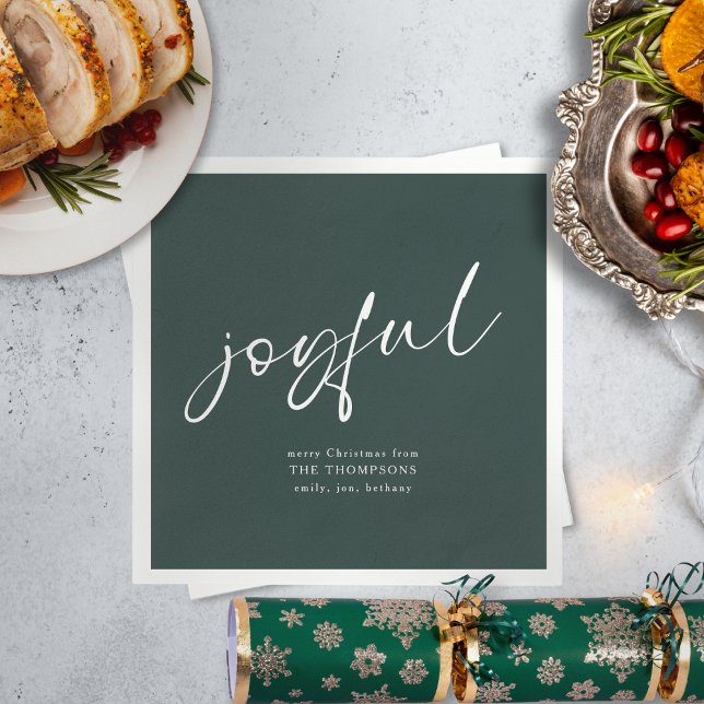 Grönt för glatta God jul-kalligrafi Pappersservett (Skapare uppladdad)