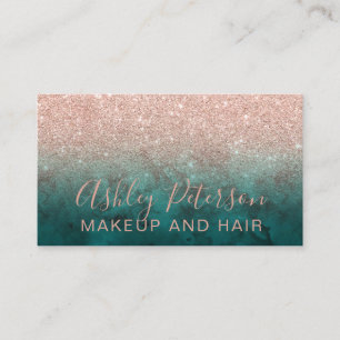 Grönt för glitter för Makeuptypografimarmor ros Visitkort