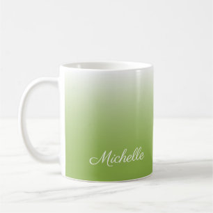 grönt för grå personlig-övertoning, ombre greenery kaffemugg